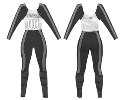 Custom women long sleeve dance bodysuit victory stripes - Dance-bodysuits