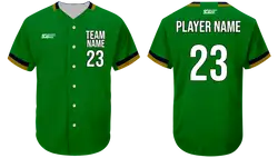 Custom leprechaun lime adult youth unisex full buttons baseball jersey - Jersey