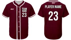 Custom brownish red adult youth unisex full buttons softball jersey - Jersey