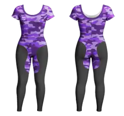 Custom women short sleeve dance bodysuit camo vibe - Dance-bodysuits