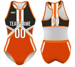 Custom water women speed suit orange chevron - Women-water-speed-suits