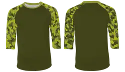 Custom leaf print 3/4 sleeve adult youth unisex shirt - Shirt-3-4-sleeve