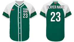 Custom emerald green adult youth unisex full buttons baseball jersey - Jersey
