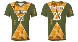 Custom side square camo youth unisex cheerleading short sleeve tight fit jersey - Jersey