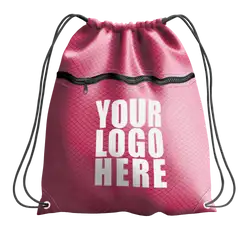 Pink drawstring bag with zipper - Drawstring-bag