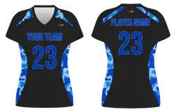 Custom black camo adult youth volleyball jersey - Jersey