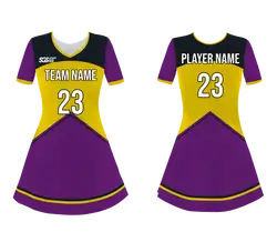 Custom purple adult youth unisex cheerleading dresses short sleeve jersey - Cheerleading-dress