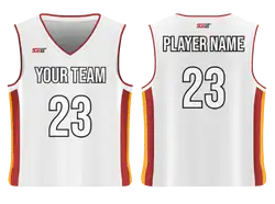 Custom stylish hot white adult youth unisex basketball jersey - reversible uniform - Jersey