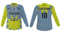 Custom yellow green youth unisex hockey jersey laces - Jersey