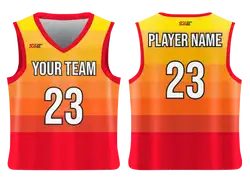 Custom stylish sun-orange adult youth unisex basketball jersey - reversible uniform - Jersey
