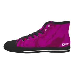 Custom high top canvas shoes black unique abstract - High-top-shoes