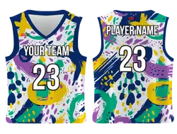 Custom unique design abstract adult youth unisex basketball jersey - reversible uniform - Jersey
