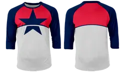 Custom stars 3/4 sleeve adult youth unisex shirt - Shirt-3-4-sleeve