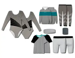 Custom long sleeve gymnastic uniform adult youth grey polka - Gymnastics-uniforms