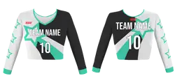 Custom shooting stars youth adult unisex cheerleading long sleeve crop top jersey - Jersey