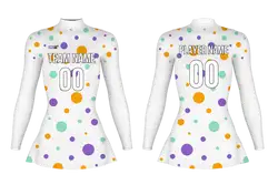 Custom figure skating long sleeve uniform festival dot glide adult youth plain skirt - Figure-skating-uniforms