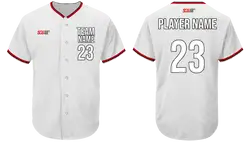 Custom polar white adult youth unisex full buttons softball jersey - Jersey