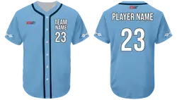 Custom  sky blue adult youth unisex full buttons softball jersey - Jersey