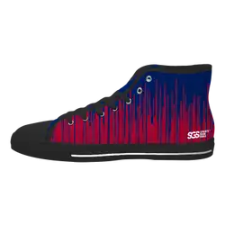 Custom high top canvas shoes black linear stride - High-top-shoes