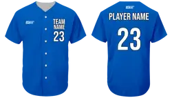 Custom ocean blue adult youth unisex full buttons softball jersey - Jersey