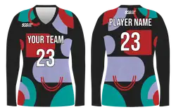 Custom elegant multi shapes adult youth volleyball long sleeve jersey - Jersey