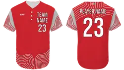 Custom curve lines adult youth unisex three buttons softball jersey - Jersey