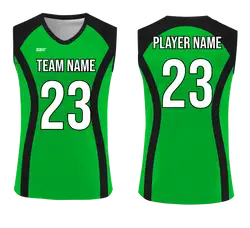 Custom green solids adult youth volleyball sleeveless jersey - Jersey