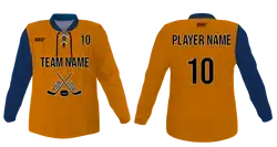Custom solid orange adult youth unisex hockey jersey with laces - Jersey