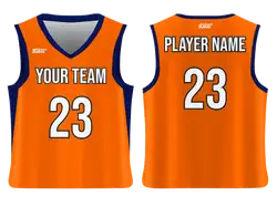 Custom bright orange adult youth unisex basketball jersey - reversible uniform - Jersey