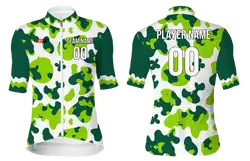 Custom cycling short sleeve adult youth unisex classy verdant camo - Jersey