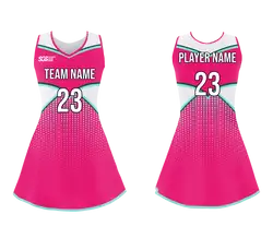 Custom casual pink adult youth unisex cheerleading dresses sleeveless jersey - Cheerleading-dress