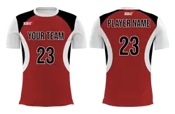 Custom red solids adult youth volleyball unisex jersey - Jersey