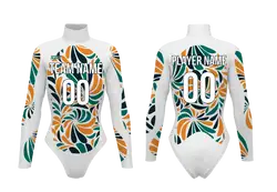 Custom cheerleading bodysuit adult youth floral whimsy - Cheerleading-bodysuits