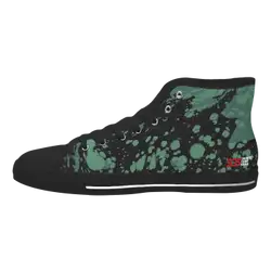 Custom high top canvas shoes black chromatic flux - High-top-shoes