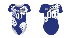 Custom women short sleeve one piece dance uniform flower rush - Dance-jerseys