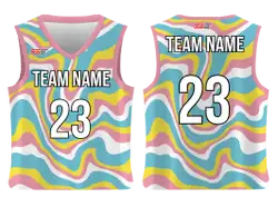 Custom layers abstract adult youth unisex basketball jersey - reversible uniform - Jersey