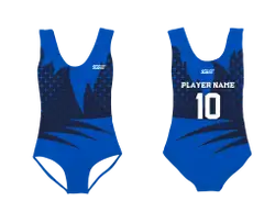 Custom sleeveless gymnastic uniform adult youth blue flames - Gymnastics-uniforms