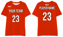 Custom red adult youth unisex comfort short-sleeve t shirt - Jersey