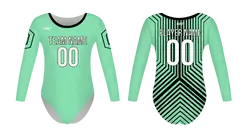 Custom women long sleeve one piece dance uniform cool toned green - Dance-jerseys