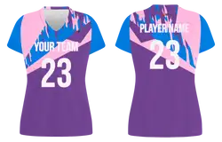 Custom diagonal abstract adult youth volleyball jersey - Jersey