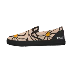Custom slip on shoes black bloom - Slip-on-shoes