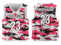 Custom vivid camo adult youth unisex basketball jersey - reversible uniform - Jersey