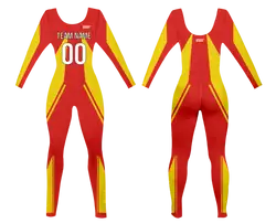 Custom women long sleeve dance bodysuit flamenco fire - Dance-bodysuits