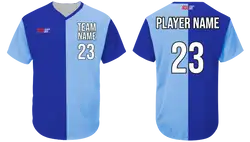 Custom  two color solids adult youth unisex no buttons baseball jersey - Jersey