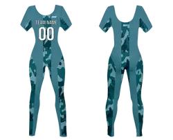 Custom women short sleeve dance bodysuit wild camo flow - Dance-bodysuits