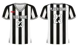 Custom black and white stripe adult youth unisex soccer jerseys - Jersey