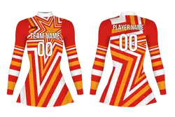 Custom figure skating long sleeve uniform tangerine twinkle adult youth plain skirt - Figure-skating-uniforms