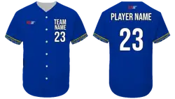 Custom blue huddle adult youth unisex full buttons softball jersey - Jersey