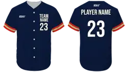 Custom blue legacy adult youth unisex full buttons softball jersey - Jersey