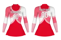 Custom figure skating long sleeve uniform fiery blush adult youth plain skirt - Figure-skating-uniforms